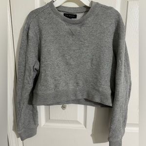 Cropped gray la hearts sweatshirt